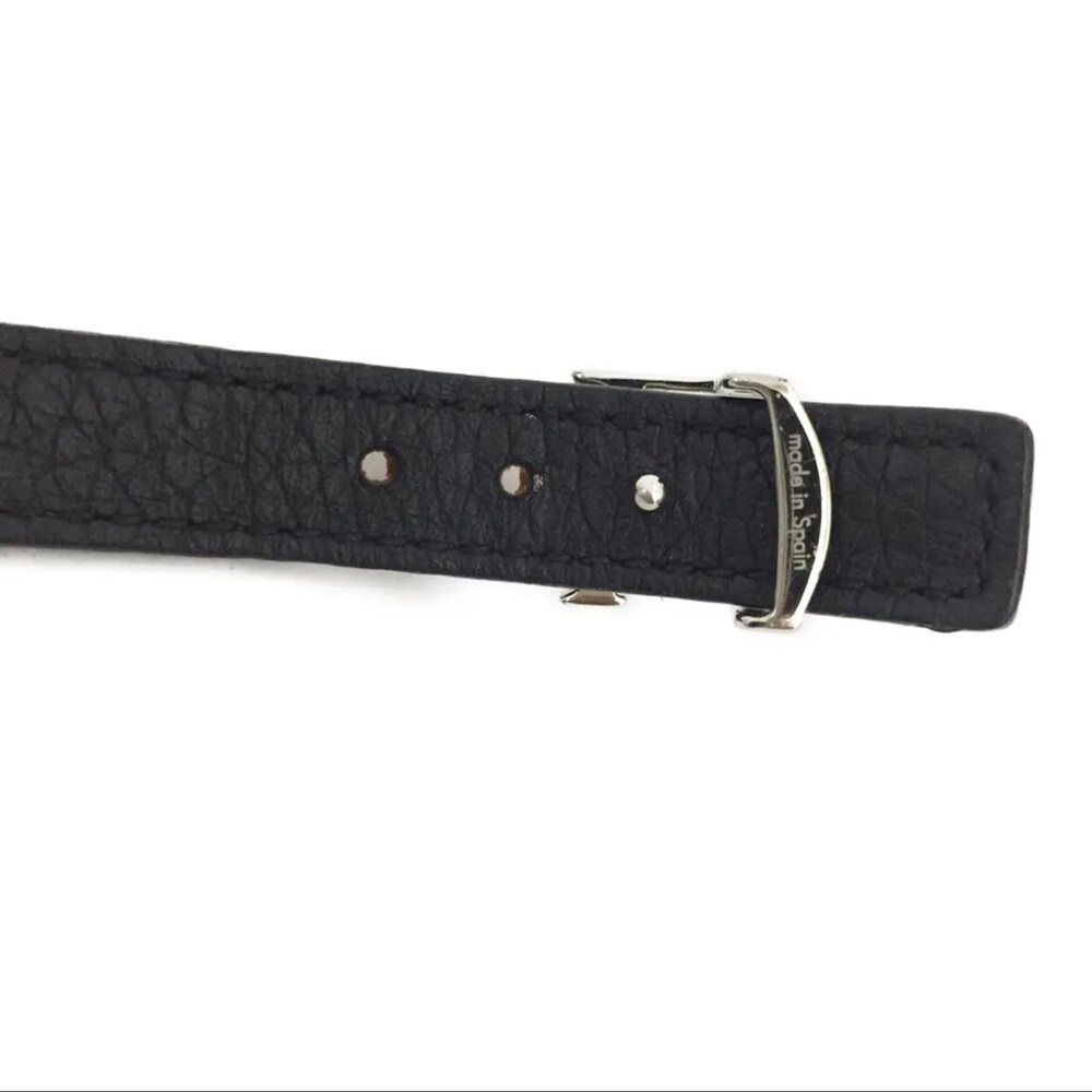 Louis Vuitton LV Logo Brown Leather Bracelet (Silver Hardware) - Picture 2 of 8